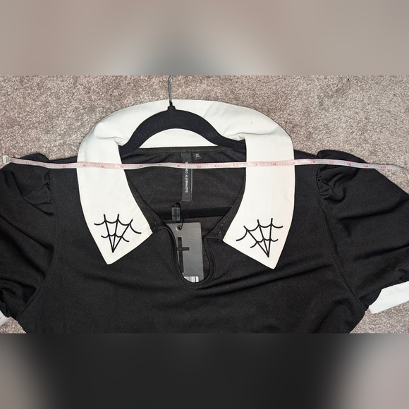 Black & White Collared Webb Top - XLarge - Picture 7 of 9